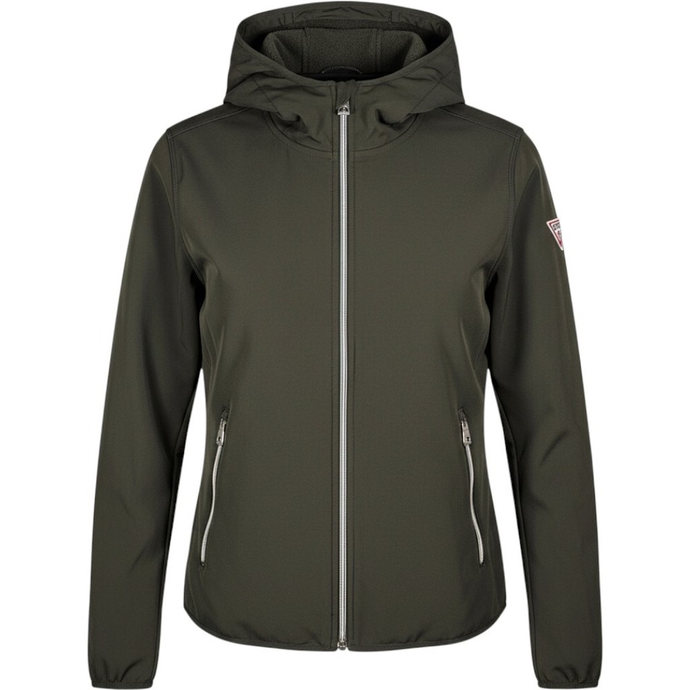 Guess Women's Softshell Hooded Jacket Olive Green Full Zip Size S